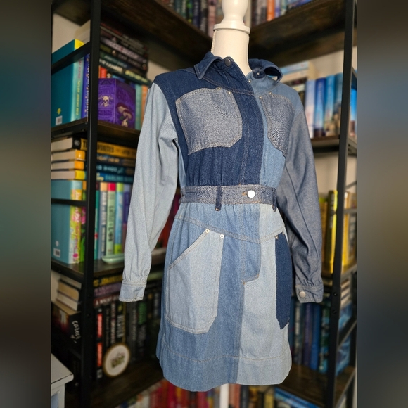 Steve Madden Ryleigh Long Sleeve Patchwork Dress - Picture 3 of 10